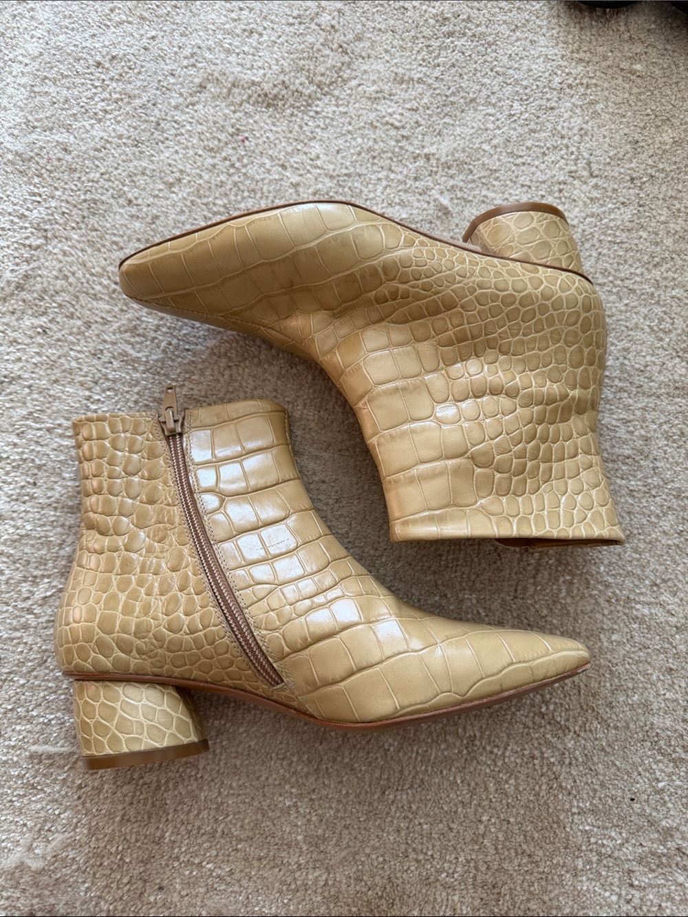 LOQ Neutral Croc-Embossed Ankle Boots - Women